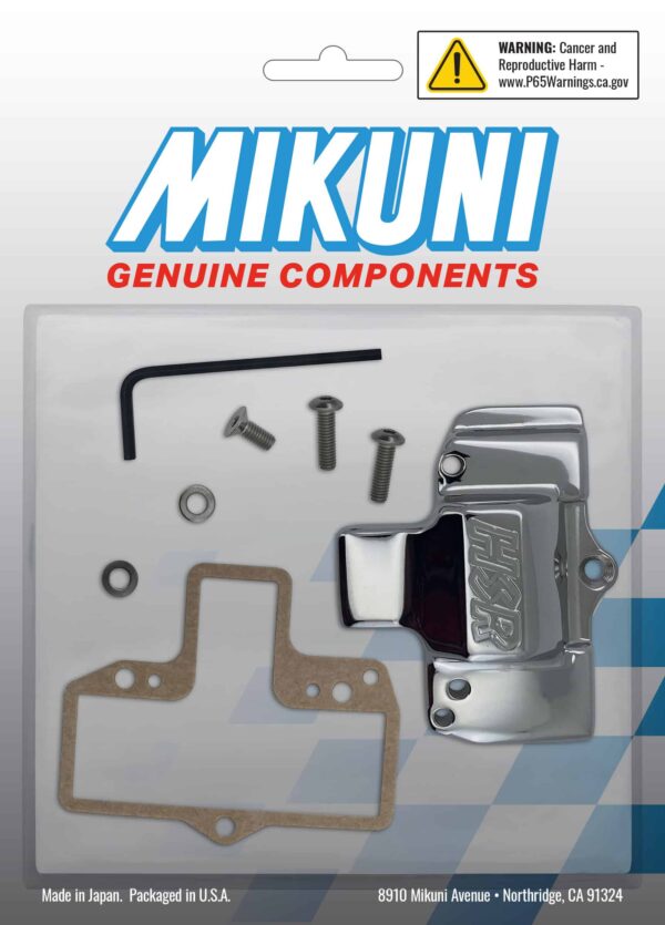 Mikuni Chrome Top Carburetor Cover with Mikuni Logo